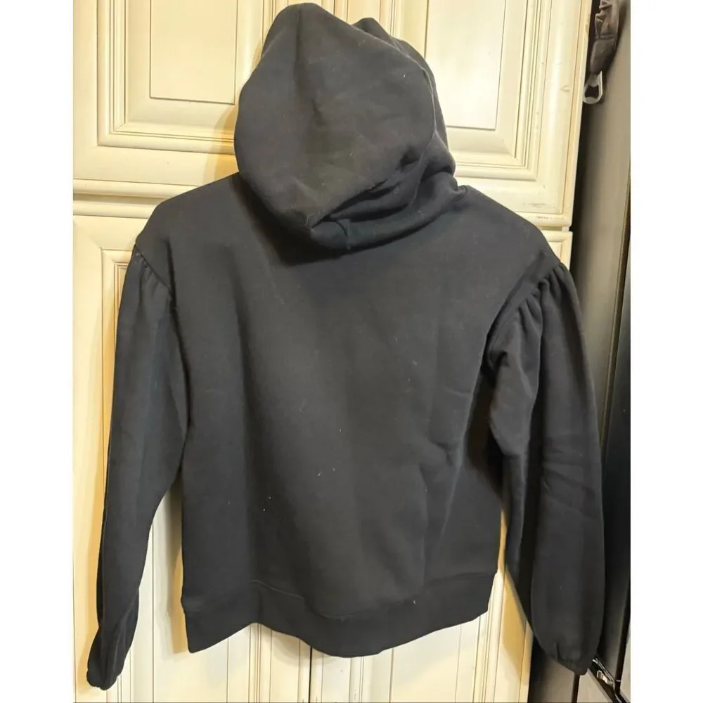 Epic Threads Girls Sequin Stars Hooded Pullover Sweatshirt Black Medium NWT